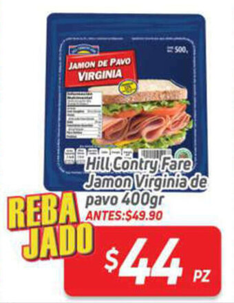 HEB Hill Contry Fare Jamon Virginia de Pavo 400gr oferta