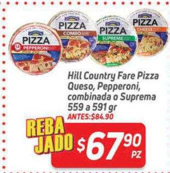 HEB Hill Country Fare Pizza Queso, Pepperoni, Combinada o Suprema 559 a 591 gr oferta