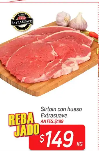 HEB Sirloin Con Hueso Extrasuave kg oferta