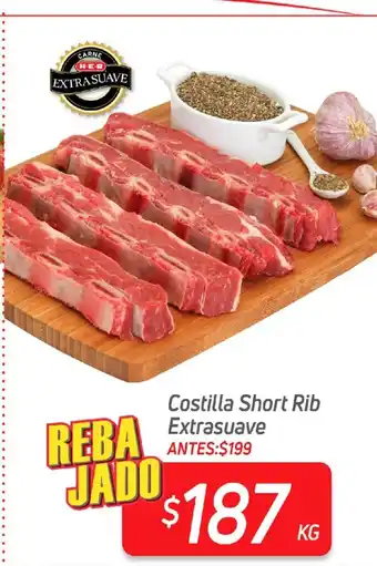 HEB Costilla Short Rib Extrasuave oferta
