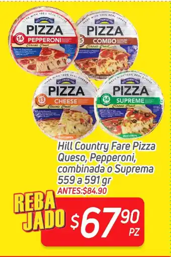 HEB Hill Country Fare Pizza Queso, Pepperoni, Combinada o Suprema 559 a 591 gr oferta