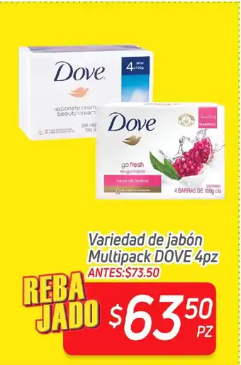 HEB Variedad de jabon Multipack Dove 4pz oferta