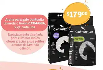 Arena para gato bentonita Lavanda o limón CATMANIA, 5 kg. cada una