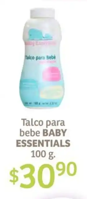 Soriana Híper Talco para bebe BABY ESSENTIALS 100 g. oferta