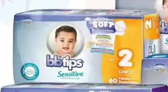 Soriana Híper Pañal BBTIPS etapa 2 de 40 piezas x 2 oferta