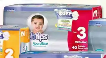 Soriana Híper Pañal BBTIPS etapa 3 de 40 piezas x 2 oferta