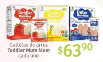 Soriana Híper Galletas de arroz Toddler Mum Mum cada uno oferta