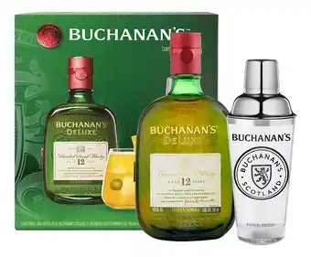 Mercado Libre Whisky Buchanans 12 - 750ml + Shaker De Cristal Y Acero Inox oferta