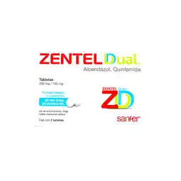 Farmacias YZA Zentel Dual 200Mg/150Mg 2 Tabs oferta