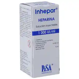 Farmacias YZA Inhepar Frasco Ampula 1000Ui/Ml 10Ml oferta