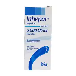 Farmacias YZA Inhepar 5000Ui/Ml 1 Amp X 10Ml oferta