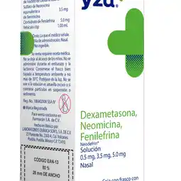 Farmacias YZA Yza Dexametasona,Fenilefrina, Neomicina 0.05G/0.35G/0.5G 20Ml oferta