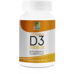 Farmacias YZA Vitamina D3 de 5,000 UI 180mg Suplemento Alimenticio All Nature 30 cápsulas oferta