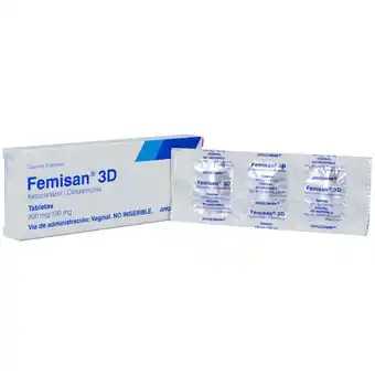 Farmacias YZA Femisan 3D Vaginal 800Mg/100Mg 3 Tabs oferta