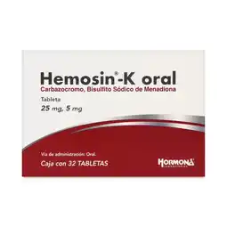 Farmacias YZA Hemosin K 25Mg/5Mg 32 Tabs oferta