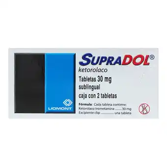 Farmacias YZA Supradol Sublingual 30Mg 2 Tabs oferta