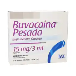 Farmacias YZA Buvacaina Pesada 15Mg 5 Amp X 3Ml oferta