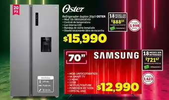 Soriana Híper Oster Refrigerador duplex 20p3 oferta