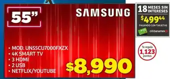 Soriana Híper SAMSUNG SMART TV 55" oferta