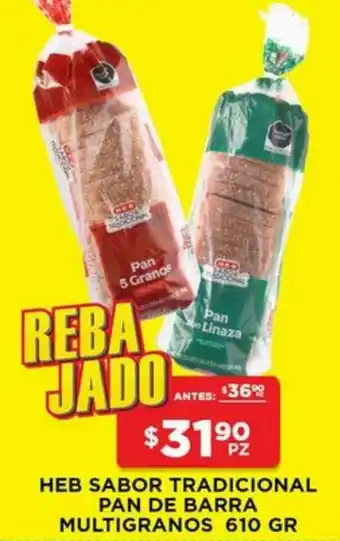 HEB Heb Sabor Tradicional Pan de barra Multigranos 610gr oferta