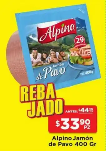 HEB Alpino Jamón de Pavo 400gr q oferta