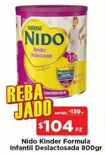 Nido kinder Formula Infantil Deslactosada 800gr