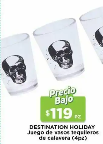 HEB Destination Holiday Juego de Vasos Tequileros de Calavera 4pz oferta