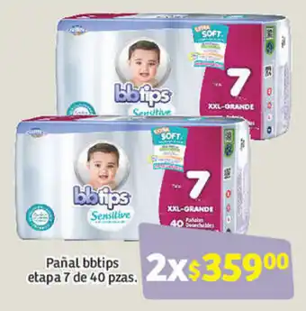 Soriana Híper Pañal bbtips etapa 7 de 40 pzas oferta