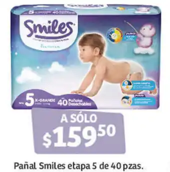 Soriana Híper Pañal Smiles Etapa 5 de 40 Pzas oferta
