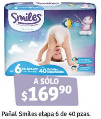 Soriana Híper Pañal Smiles Etapa 6 de 40 Pzas oferta