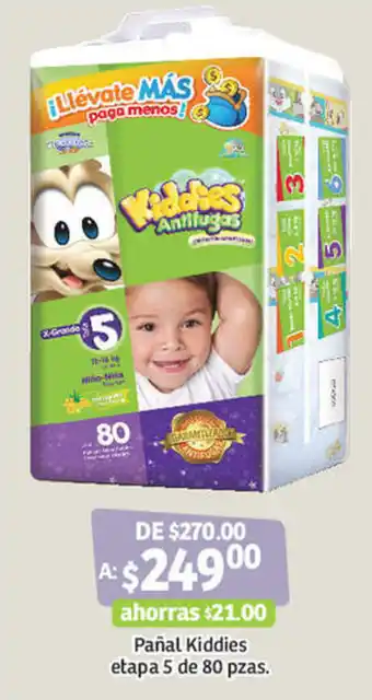 Soriana Híper Pañal Kiddies Etapa 5 de 80pzas oferta