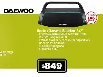 Soriana Híper Bocina Daewoo Beatbox 3x2" oferta