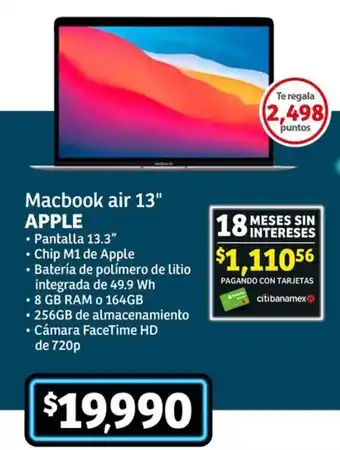 Soriana Híper Macbook air 13" APPLE oferta