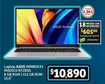 Soriana Híper Laptop ASUS 90NB0XX1 M005CO RYZEN5 oferta