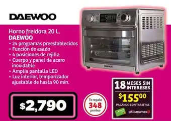 Horno freidora 20 L. DAEWOO