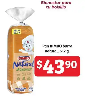 Soriana Híper Pan BIMBO barra natural, 612 g. oferta