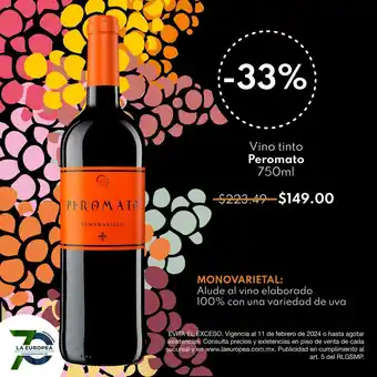 Vino tinto Peromato 750ml