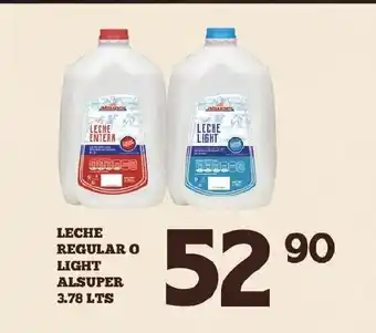 Alsuper Leche Regular o Light Alsuper 3.78lts oferta