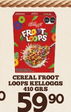 Alsuper Cereal Froot Loops Kelloggs 410grs oferta
