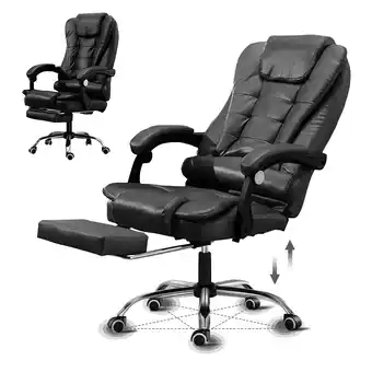 Mercado Libre Silla de escritorio Kases HM26 ergonómica negra con tapizado de cuero sintético Con masajeador de espalda oferta