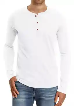 Mercado Libre Playera Manga Larga Moda Casual Cuello Henley Para Hombre oferta
