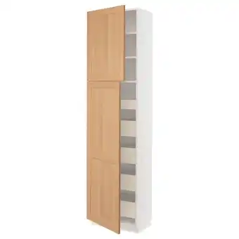 IKEA Sektion / maximera Gabinete alto 2 puertas 5 cajones, blanco/vedhamn roble, 61x37x229 cm oferta