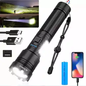 Mercado Libre Linterna táctica recargable ANBOLM AN02 color negro luz blanco oferta