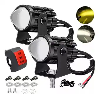 Mercado Libre Par Faros Luces Led Para Motos Auto Doble Color Impermeable oferta