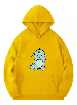 Sudadera Capucha Impresión Dinosaurio Lindo Versión Coreana