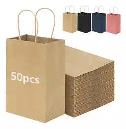 Mercado Libre 50pcs Bolsas De Papel Kraft Ecológicas Bolsas Embalaje Envio oferta