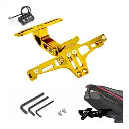 Mercado Libre Porta Placa Universal Para Moto Ajustable Con Luz Led R6 Ns oferta