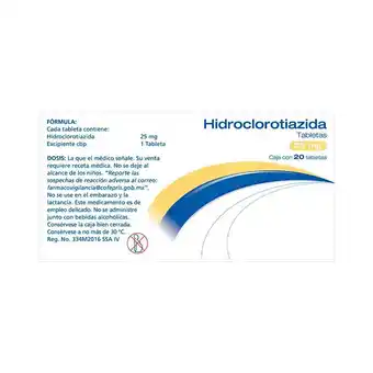 Farmacias Benavides 25 mg Hidroclorotiazida oferta