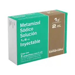 Farmacias Benavides 1 gr / 2 ml Metamizol Sodico oferta