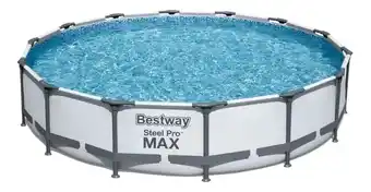 Mercado Libre Alberca estructural redonda Bestway 56686 con capacidad de 14970 litros de 4.57m de largo x 4.57m de ancho de 4.57m de diámet oferta